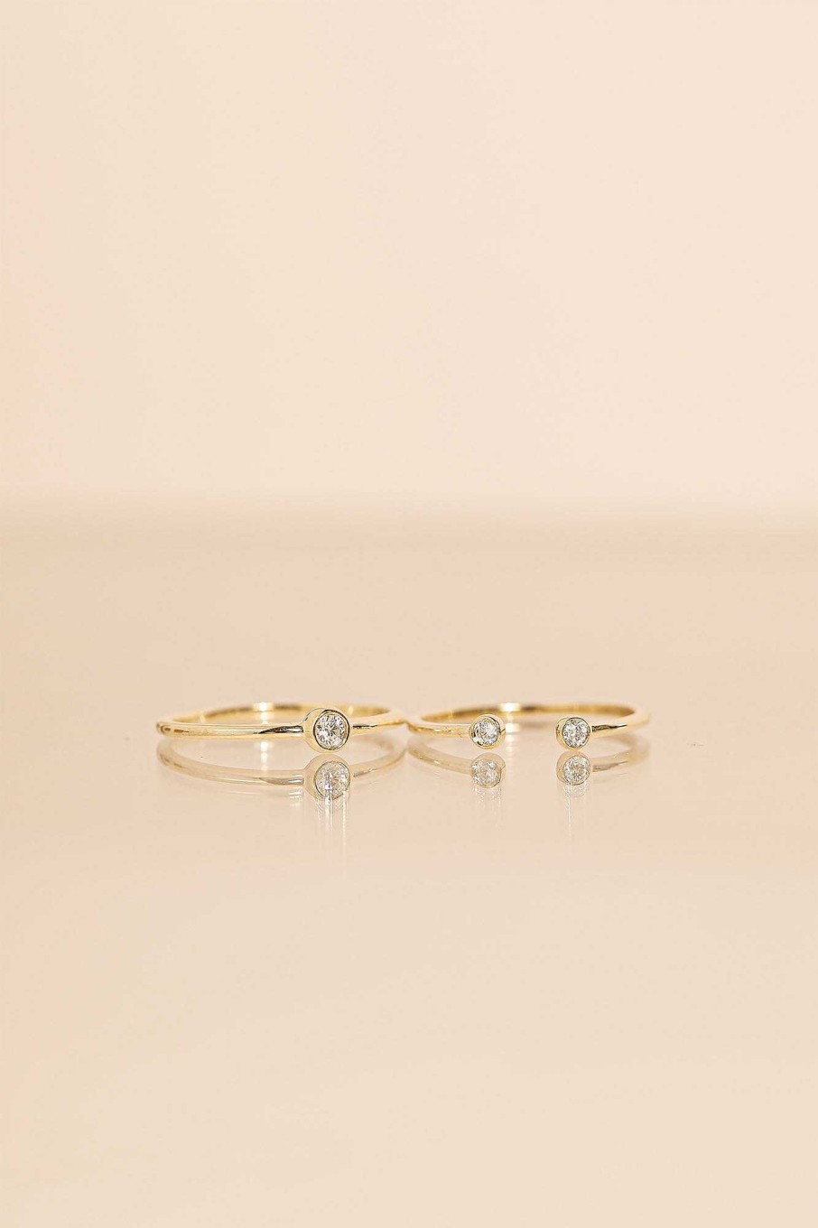 Rings NYRELLE  Bezel-Set Diamond Open Ring / 9K And 18K Solid Gold —  Towdayjewelry